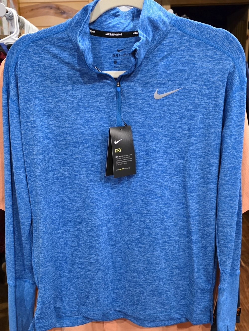 Nike Blue Heather Dri-FIT Quarter-Zip Pullover